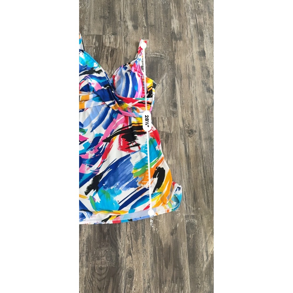 Suddenly Slim by Catalina Women Multicolor Modest Vacation Swim Dress XL 16-18 - Picture 8 of 9